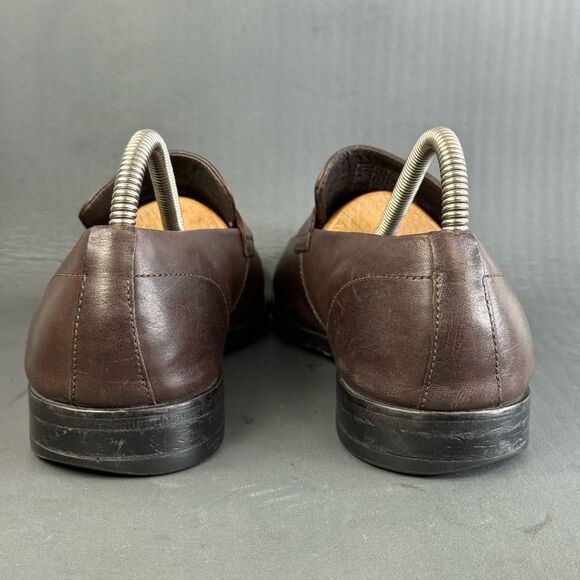 Hugo Boss brown leather slip-on penny loafers Vero Cuoio men’s size  6.5 main image 6